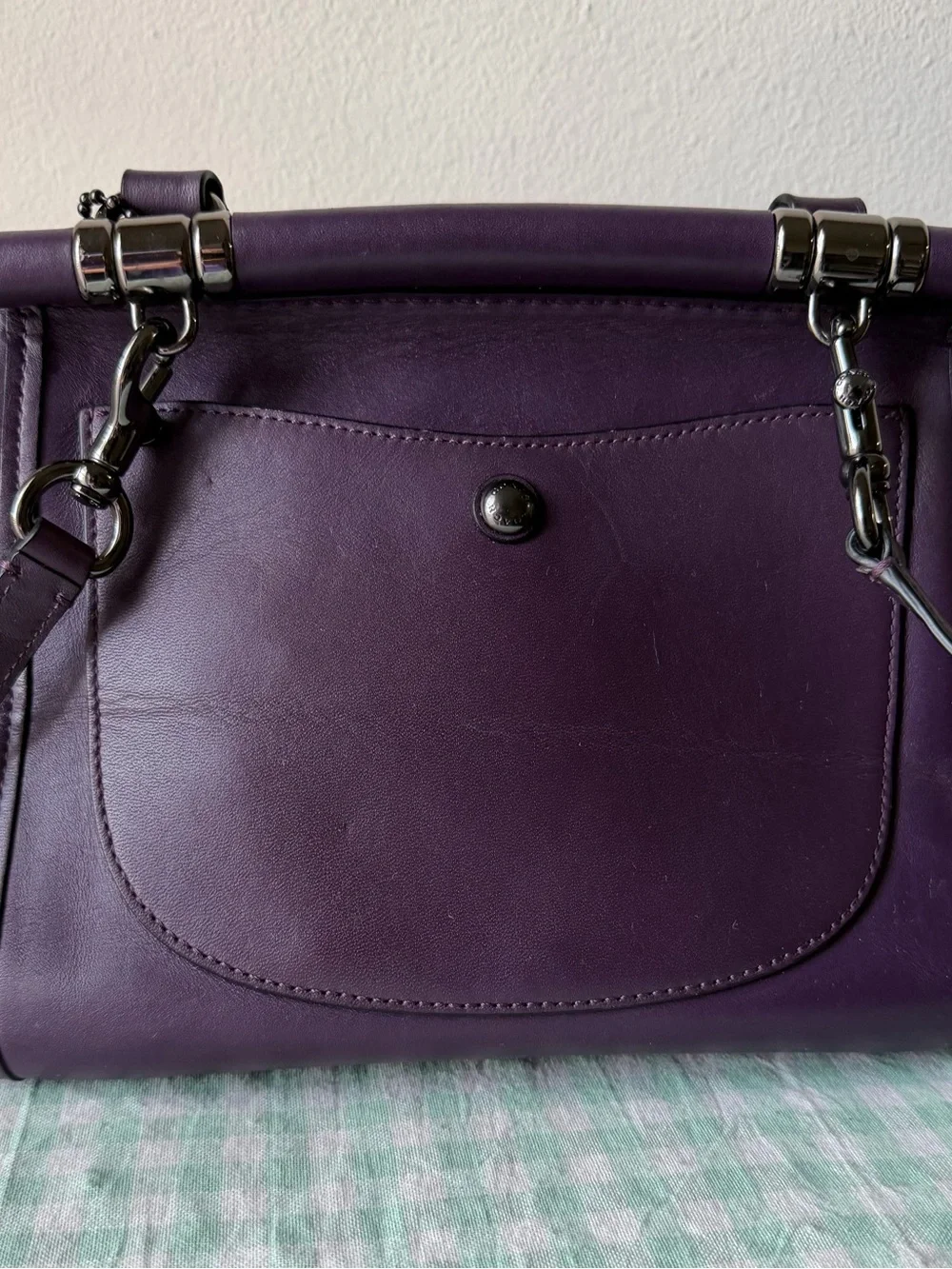 RARE Purple Coach 1941 Willow Floral Drifter Top Handle Satchel